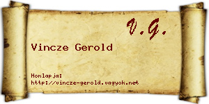 Vincze Gerold névjegykártya