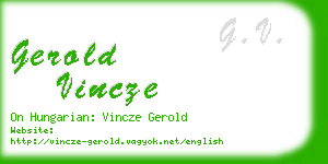 gerold vincze business card